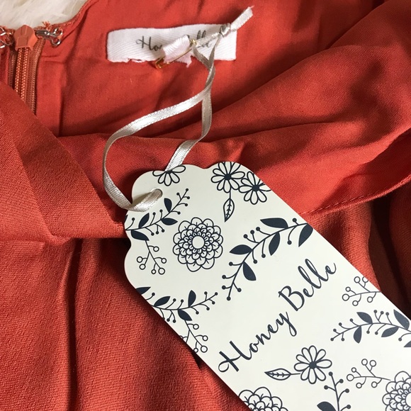 Honey belle tie knot dress rust - Picture 4 of 6